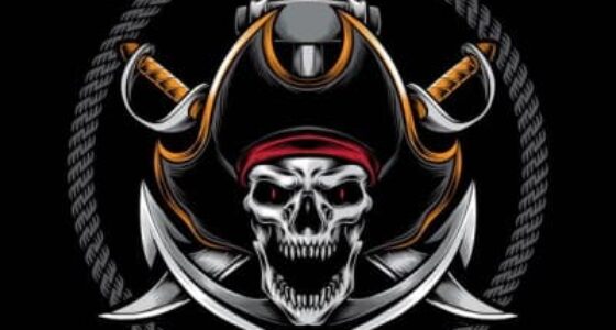 Pirate skull and swords